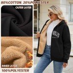 Voqeen Womens Fleece Zip Up Hoodie Sherpa Jackets Los Angles Warm Hooded Sweatshirts Fall Winter Coat(Black,XXL)