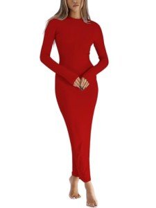 Trendy Long Sleeve Bodycon Maxi Dress for Women