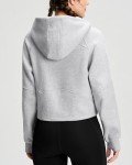QUEENIEKE Women's Half Zip Oversized Hoodies Fleece Lined Pullover Crop Top Long Sleeve Sweatshirts Quarter Zip Up Scuba Sweaters Jackets S Heathered Graphite Grey