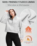 QUEENIEKE Women's Half Zip Oversized Hoodies Fleece Lined Pullover Crop Top Long Sleeve Sweatshirts Quarter Zip Up Scuba Sweaters Jackets S Heathered Graphite Grey
