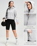 QUEENIEKE Women's Half Zip Oversized Hoodies Fleece Lined Pullover Crop Top Long Sleeve Sweatshirts Quarter Zip Up Scuba Sweaters Jackets S Heathered Graphite Grey