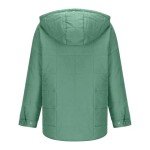 Women Quilted Pullover Puffer Jacket Oversized Casual Long Sleeve Hooded Coats Winter Warm Outwear with (Green, XXXL)