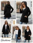 Oleda Zip Up Womens Hoodies Sherpa Fleece Winter Jacket Hoodie Long Sleeve Tunic Sweatshirt Hooded Coats with Pockets Black