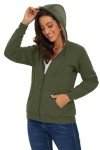 MAGCOMSEN Women Sherpa Jacket Sweatshirt Full Zip Hoodie Winter Jackets Warm Casual Zipper Thick Hoodies Army Green, L