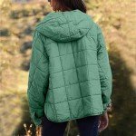 Women Quilted Pullover Puffer Jacket Oversized Casual Long Sleeve Hooded Coats Winter Warm Outwear with (Green, XXXL)