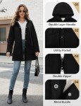 Oleda Zip Up Womens Hoodies Sherpa Fleece Winter Jacket Hoodie Long Sleeve Tunic Sweatshirt Hooded Coats with Pockets Black