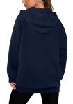 CHICZONE Hoodies Womens Long Sleeve Zip Up Hooded Sweatshirts Fall Winter Fleece Ladies Trendy Loose Jackets Coats with Pockets Navy Medium