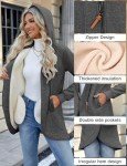 Oleda Women's Zip Up Hoodies Oversized Sweatshirt Casual Long Sleeve Coat with Oblique Zipper and Pockets Sweater Jacket (CA/US, Alpha, Small, Regular, Regular, Dark Grey)