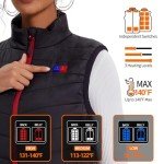 Seenew Heated Vest for Women with 15000mah Battery Pack, Women's Heated Jacket with 3 Heating Levels, 13 Heating Zones, Lightweight Electric Heating Vest(XL)