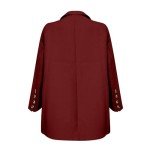 TIMIFIS Blazer Suit Set for Women Plus Size Lapel Jackets Long Pants Work Official Lounge Set Casual 2 Piece Blazer Suits Wine