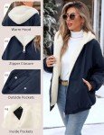 AFFA Fleece Jackets for Women Sherpa Lined Reversible Hooded Jacket Winter Warm Zip Up Coats Fashion Outerwear with Pockets