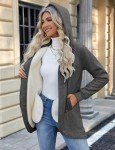 Oleda Women's Zip Up Hoodies Oversized Sweatshirt Casual Long Sleeve Coat with Oblique Zipper and Pockets Sweater Jacket (CA/US, Alpha, Small, Regular, Regular, Dark Grey)