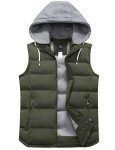 ZSHOW Women's Winter Padded Vest Removable Hooded Outwear Jacket Army Green S