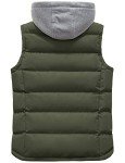 ZSHOW Women's Winter Padded Vest Removable Hooded Outwear Jacket Army Green S