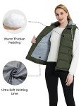 ZSHOW Women's Winter Padded Vest Removable Hooded Outwear Jacket Army Green S