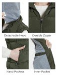 ZSHOW Women's Winter Padded Vest Removable Hooded Outwear Jacket Army Green S