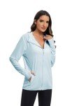Malarocoby Women's Sun Protection Jacket UPF 50+ Full Zipper Long Sleeve UV Hoodie Shirts Outdoor Athletic Jacket with Pocket