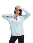 Malarocoby Women's Sun Protection Jacket UPF 50+ Full Zipper Long Sleeve UV Hoodie Shirts Outdoor Athletic Jacket with Pocket