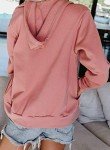 Jhsnjnr Women's Pink Zipper Long Sleeve Sweatshirt Casual Cozy Jacket Coat