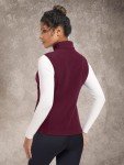 MAGCOMSEN Womens Vests Outerwear Polar Sleeveless Jackets Full Zip Fleece Vest with Inner Pockets Wine Red L