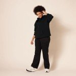 Amazon Essentials Women's Sherpa-Lined Fleece Full-Zip Hooded Jacket, Black, Large