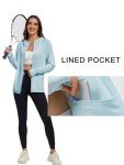Malarocoby Women's Sun Protection Jacket UPF 50+ Full Zipper Long Sleeve UV Hoodie Shirts Outdoor Athletic Jacket with Pocket