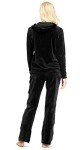 Dolcevida Women's Velour Tracksuits 2 Piece Outfits Hoodie & Sweatpants Sweatsuit Set (Full Zip Top- Black, M)