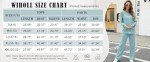 WIHOLL Womens Tracksuit for Fall Crewneck Two Piece Outfits Loose Fitting Blue Green L