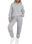 Aleumdr Womens 2 Piece Outfits Matching Sets Sweatsuit Hoodie Sweatshirts and Sweatpants Tracksuits Joggers Sweat Sets 2024 Fall Comfy Clothes Athletic Travel Lounge Sets Grey Small