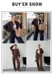 Aleumdr Tracksuit for Women Full Zip Hoodie 2 Piece Outfits Sweatshirt And Sweatpant Oversized Lounge Jogging SuitPocketsWinter Dark Brown Large