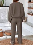 Aleumdr Tracksuit for Women Full Zip Hoodie 2 Piece Outfits Sweatshirt And Sweatpant Oversized Lounge Jogging SuitPocketsWinter Dark Brown Large