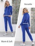 Totatuit Womens Velour Tracksuit Set Long Sleeve Full Zipper Sweatsuit Casual Jogging Suits Workout Pants Blue X-Large