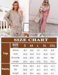 Ekouaer Pajama Set for Women Ribbed Knit Pjs 2 Piece Outfits 2024 Trendy Long Sleeve Sweatsuit Long Pants Tracksuit Set,Dark Blue,L