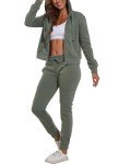 Xmgelp Womens 2 Piece Set Casual Tracksuits Athletic Jogging Sweat Suits Outfits for Women, Bean Green M