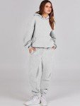 ANRABESS Womens 2 Piece Outfits Lounge Hoodie Oversized Sweatshirt Jogger Sweatpants Y2K Tracksuit Sweatsuit Set Fall Clothes, Light Gray, Medium