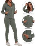 Xmgelp Womens 2 Piece Set Casual Tracksuits Athletic Jogging Sweat Suits Outfits for Women, Bean Green M