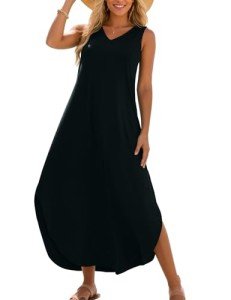 Zilcremo Women's Casual Summer Sleeveless Dress Black