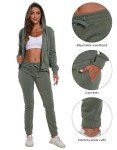 Xmgelp Womens 2 Piece Set Casual Tracksuits Athletic Jogging Sweat Suits Outfits for Women, Bean Green M