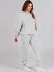 ANRABESS Womens 2 Piece Outfits Lounge Hoodie Oversized Sweatshirt Jogger Sweatpants Y2K Tracksuit Sweatsuit Set Fall Clothes, Light Gray, Medium