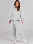 ANRABESS Womens 2 Piece Outfits Lounge Hoodie Oversized Sweatshirt Jogger Sweatpants Y2K Tracksuit Sweatsuit Set Fall Clothes, Light Gray, Medium