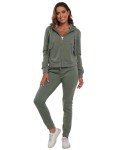 Xmgelp Womens 2 Piece Set Casual Tracksuits Athletic Jogging Sweat Suits Outfits for Women, Bean Green M