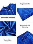 Woolicity Womens Sweatsuit Set Velour Tracksuit Loungewear 2 Piece Hoodie Sweatshirt Sport Pants Athletic Outfits Blue XL