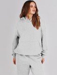 ANRABESS Womens 2 Piece Outfits Lounge Hoodie Oversized Sweatshirt Jogger Sweatpants Y2K Tracksuit Sweatsuit Set Fall Clothes, Light Gray, Medium