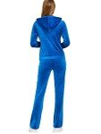 Woolicity Womens Sweatsuit Set Velour Tracksuit Loungewear 2 Piece Hoodie Sweatshirt Sport Pants Athletic Outfits Blue XL