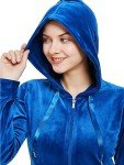 Woolicity Womens Sweatsuit Set Velour Tracksuit Loungewear 2 Piece Hoodie Sweatshirt Sport Pants Athletic Outfits Blue XL