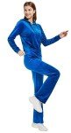 Woolicity Womens Sweatsuit Set Velour Tracksuit Loungewear 2 Piece Hoodie Sweatshirt Sport Pants Athletic Outfits Blue XL