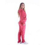 Facitisu Women's Track Suit Set 2 Piece Velvet Sweatsuits Jogging Sweatshirt & Sweatpants Sport Wear outfits, Coral 02, Medium