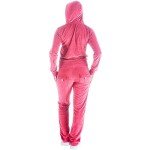 Facitisu Women's Track Suit Set 2 Piece Velvet Sweatsuits Jogging Sweatshirt & Sweatpants Sport Wear outfits, Coral 02, Medium