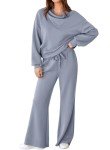 Aleumdr Womens Two Piece Outfits Lounge Set Sweatsuit Sets Long Sleeve High Neck Sweatshirt With Sweatpants Tracksuit Dusk Blue Medium