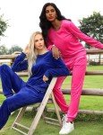 Totatuit Velour Tracksuit Womens, Ladies Two Piece Outfits Sweatsuit Set Striped Leopard Top and Long Pant Loungewear Pajamas Workout Jogger Sets Rose